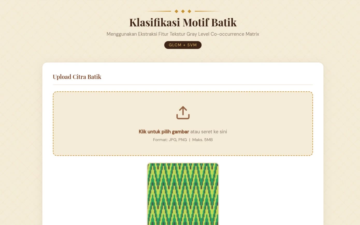 Screenshot of Batik Motif Classification